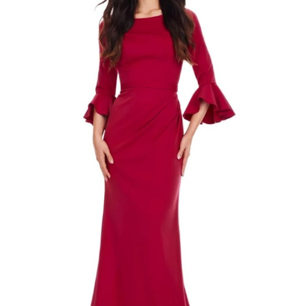 NWT Ashley Lauren 11325 Scuba Mother of the Bride Dress Burgundy Size 20